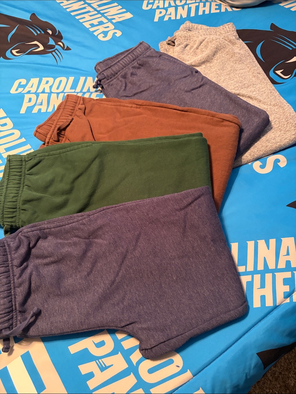 Kids Cozy Knit Jogger Pants - Blues, Green, Brown, Gray lot of 5